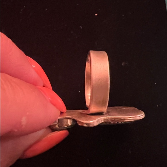 925 STERLING SILVER TURQUOISE CAT RING - Picture 6 of 6